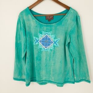 Cowgirl Up Western Too Medium Turquoise Embroidery Cowboy Rodeo